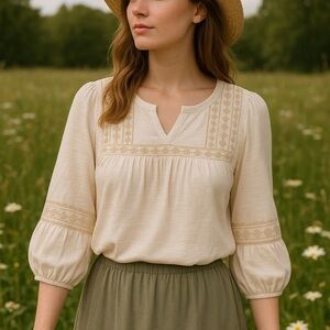 Croft & Barrow Cream Blouse